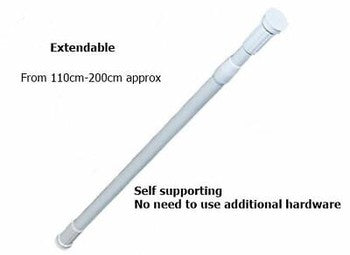 Anz Shower Curtain Rod 110X200Cm White