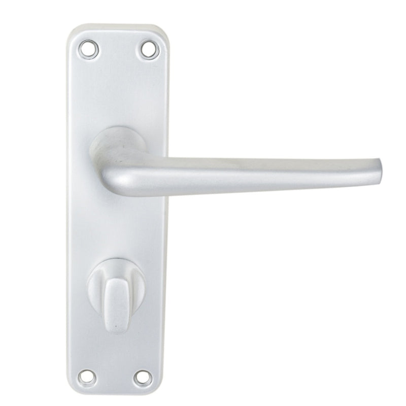 Aluminium Lever On Backplate - Bathroom/Privacy - Satin Anodised Aluminium
