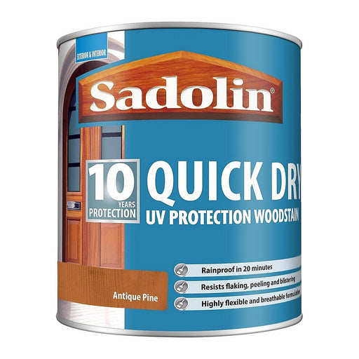 Sadolin Quick Dry Woodstain 1 Litre - Rich Antique Pine - 5101393 - 10 Year Protection