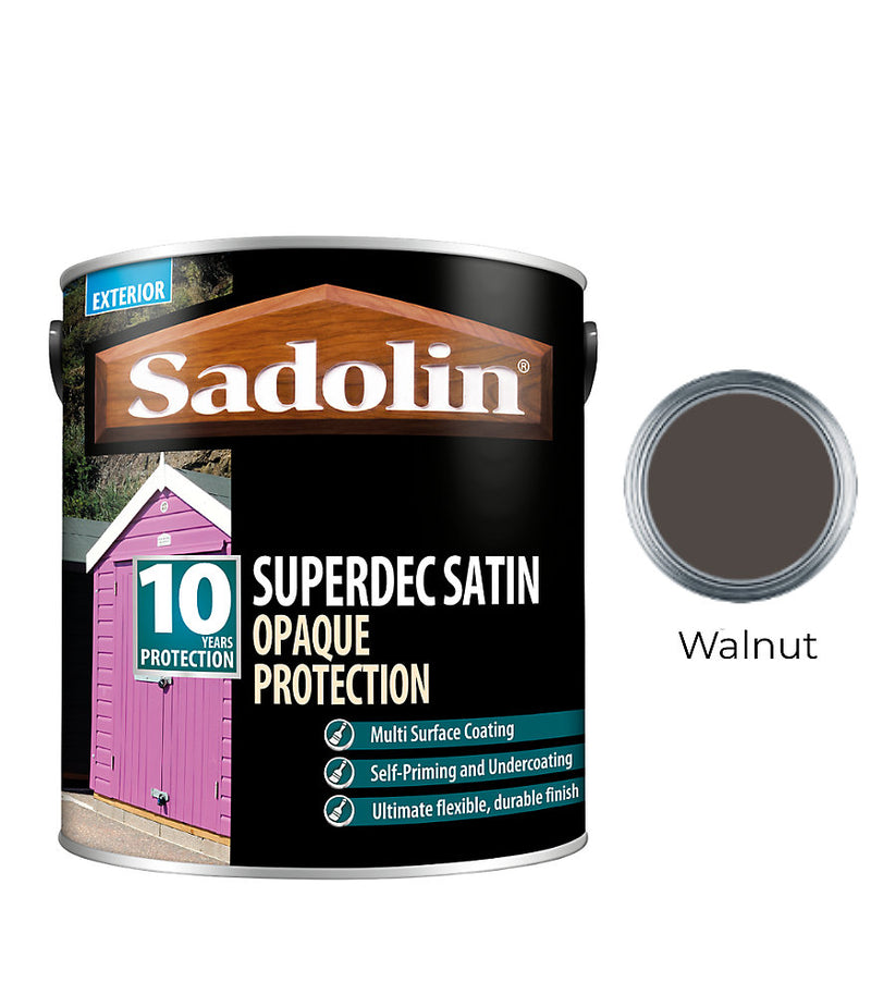 Sadolin Superdec Satin Opaque Wood Protection - Walnut - 2.5L