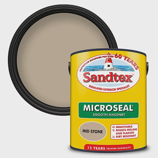 Sandtex Microseal Smooth Masonry Mid Stone 150ml