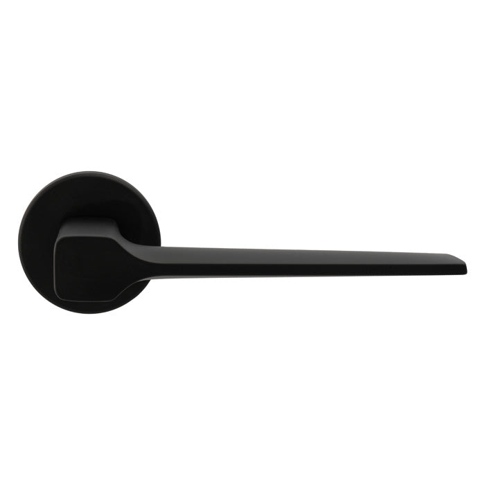 Sonica Lever On Sprung Push-On Round Rose Ner (Matt Black) - Matt Black