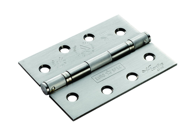 102 X 76 X 2.5Mm Slim Knuckle Ball Bearing Hinge Grade 13 C/W Screws (Pair) - Satin Stainless Steel