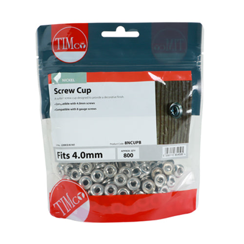 TIMCO Screw Cups Electro Brass - To fit 10 Gauge Screws