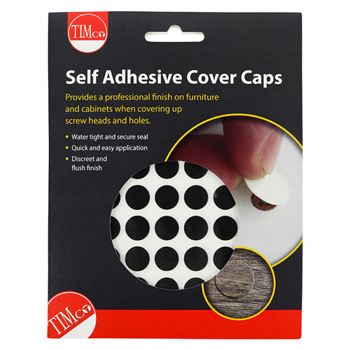 TIMCO Self-Adhesive Screw Cover Caps White Matt - 13mm