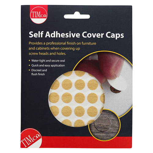 TIMCO Self-Adhesive Screw Cover Caps White Matt - 13mm