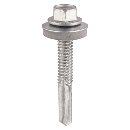 TIMCO Self-Drilling Heavy Section Screws Exterior Silver with EPDM Washer — Bag