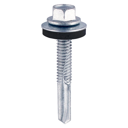 TIMCO Self-Drilling Heavy Section Silver Screws with EPDM Washer - 5.5 x — Bag