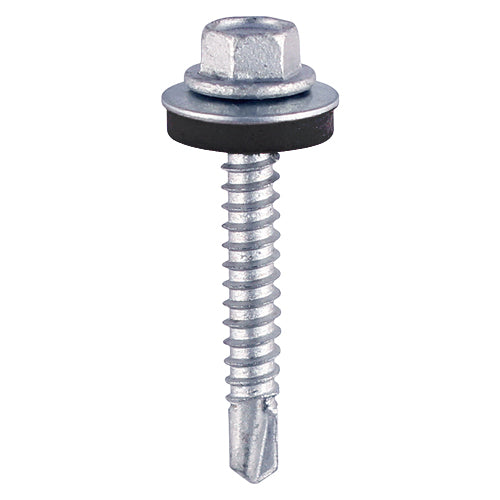 TIMCO Self-Drilling Light Section Silver Screws with EPDM Washer — Bag