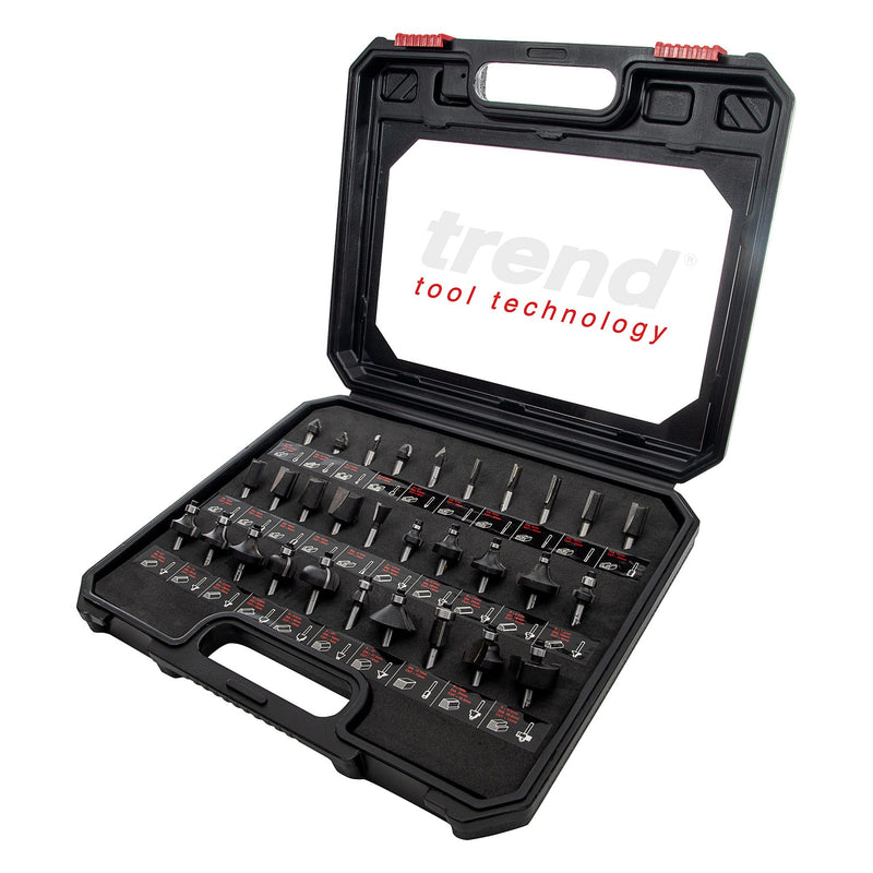 SET/SS31X1/4TC - Trend 30 piece 1/4in shank TCT Router Cutter Set - Affordable, comprehensive range of popular and useful profiles.