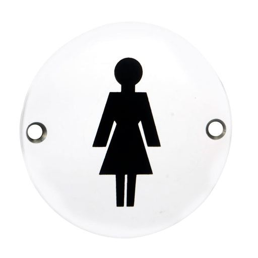 76Mm Sign - Female - Face Fix - Bright Stainless Steel