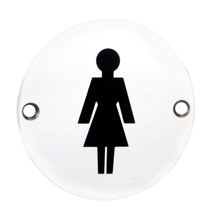 76Mm Sign - Female - Face Fix - Bright Stainless Steel