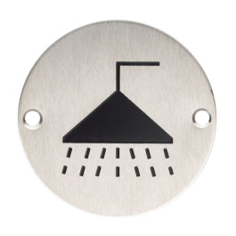 76Mm Sign - Shower - Face Fix - Satin Stainless Steel