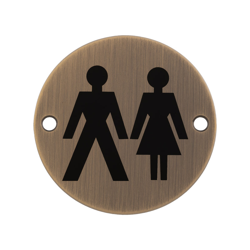 76Mm Sign - Unisex - Face Fix - Antique Brass