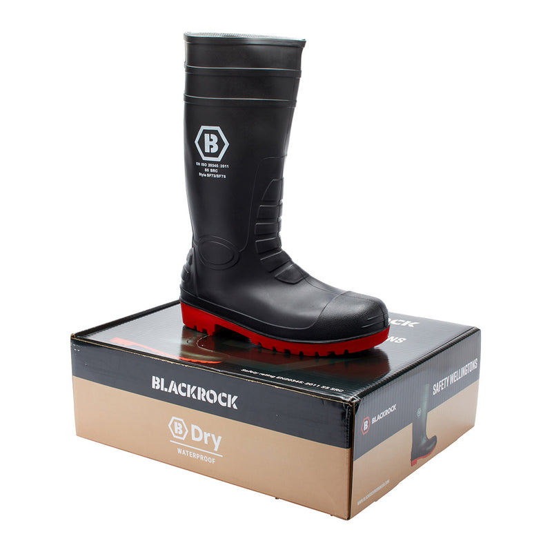 Blackrock Safety Wellingtons - Red Sole (boxed) size 8
