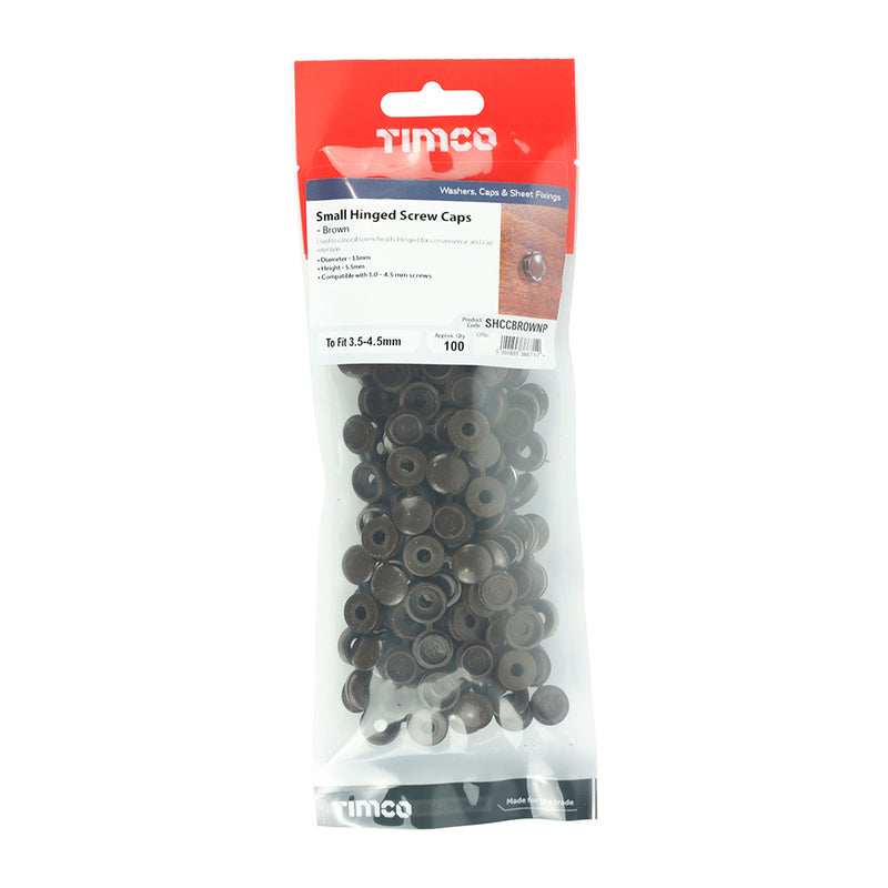TIMCO Hinged Screw Caps Small Black - To fit 3.0 to 4.5 Screw