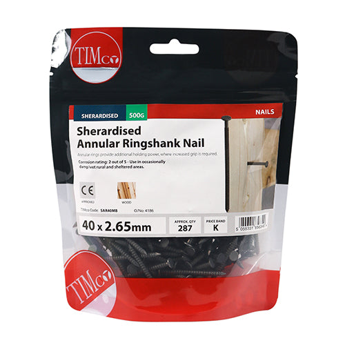 TIMCO Annular Ringshank Nails Sherardised — Small Bag