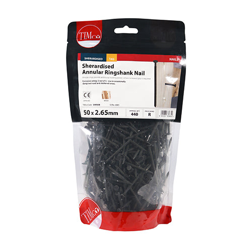 TIMCO Annular Ringshank Nails Sherardised — 1kg Bag