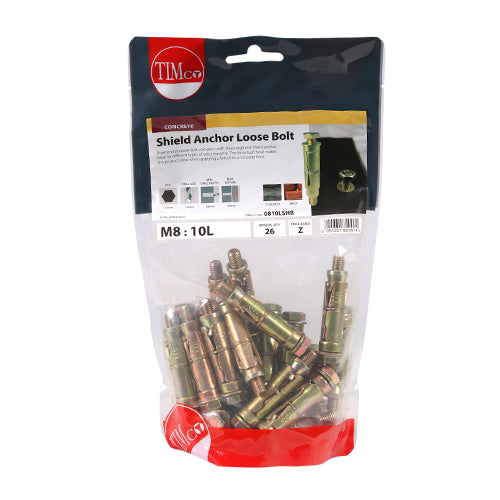 TIMCO Shield Anchors Loose Bolt Gold — Bag