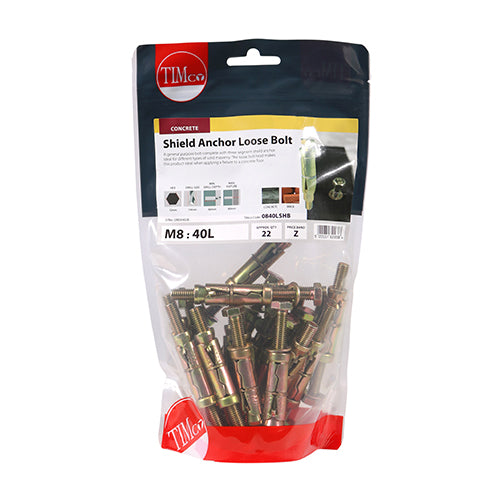 TIMCO Shield Anchors Loose Bolt Gold — Bag