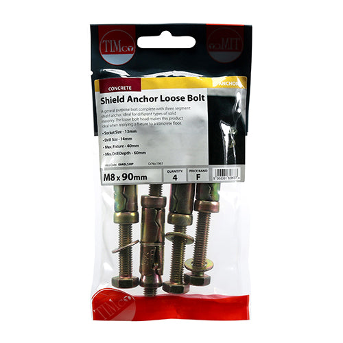 TIMCO Shield Anchors Loose Bolt Gold — Trade Pack