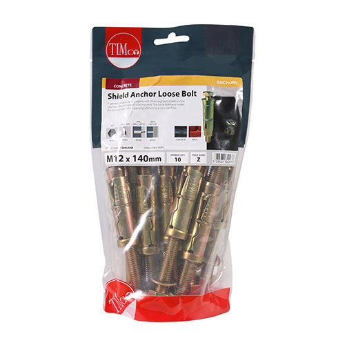 TIMCO Shield Anchors Loose Bolt Gold — Bag