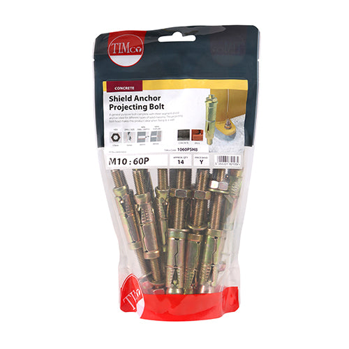 TIMCO Shield Anchors Projecting Bolt Gold — Bag
