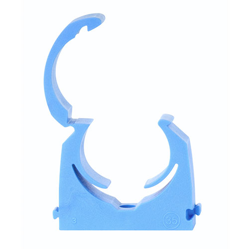 MDPE Pipe Clips Blue - 20mm