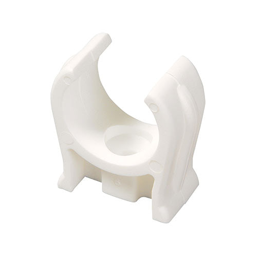 Single Snap-In Open Pipe Clips White