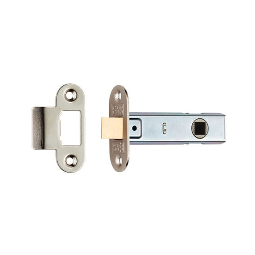 Tubular Latch 3 - Rounded Strike & Forend - Nickel Plated
