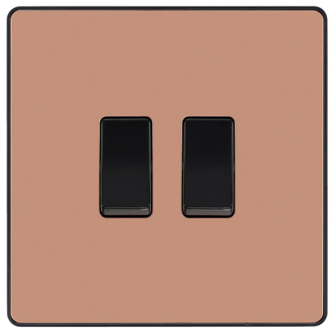 BG Electrical Evolve Polished Copper - Double, 2 way switch