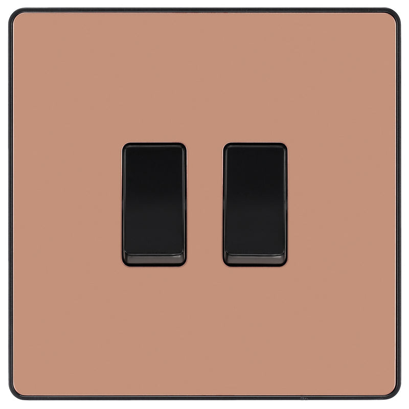 BG Electrical Evolve Polished Copper - Double, 2 way switch