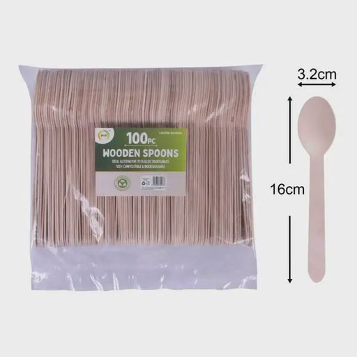 100pc Wooden Spoons