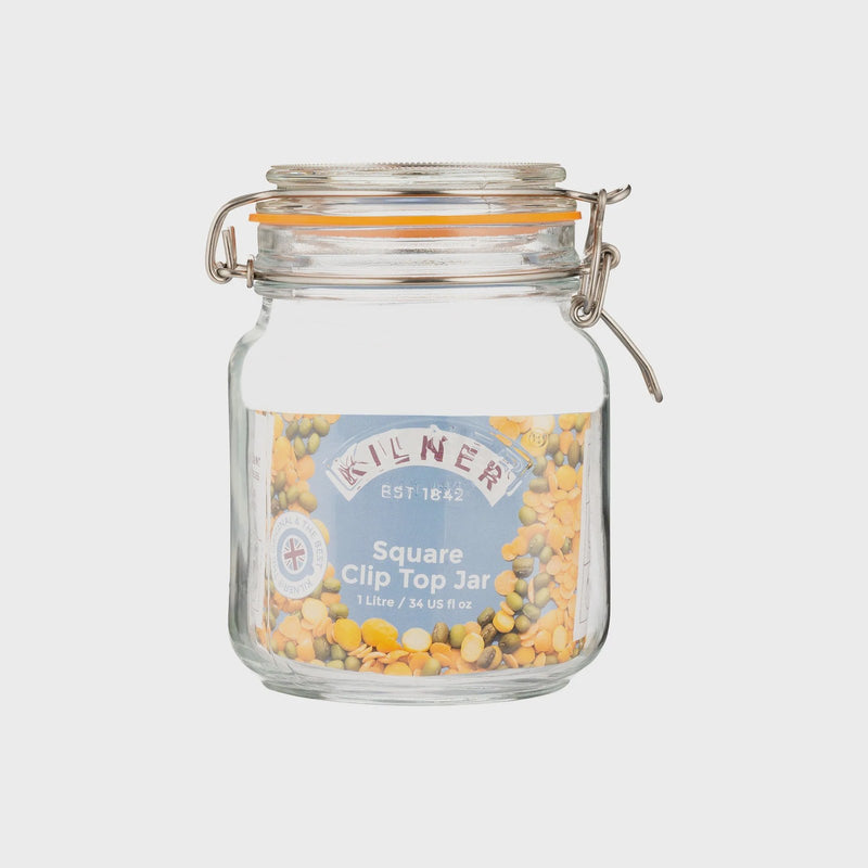 Kilner Square Clip Top Jar 1L