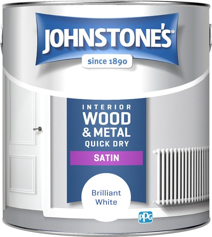 Johnstone's Quick Dry Satin - Brilliant White 2.5L
