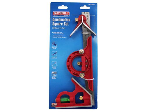 Faithfull Combination Square Set 300mm (12in)