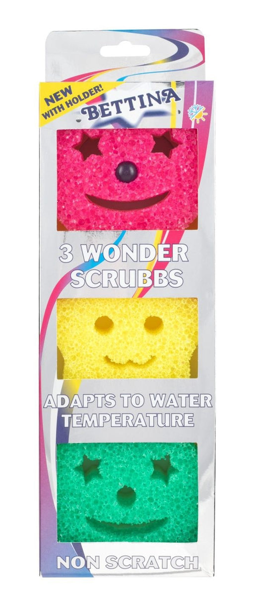 B523 Bettina 3pc Wonder Scrubbs + Holder