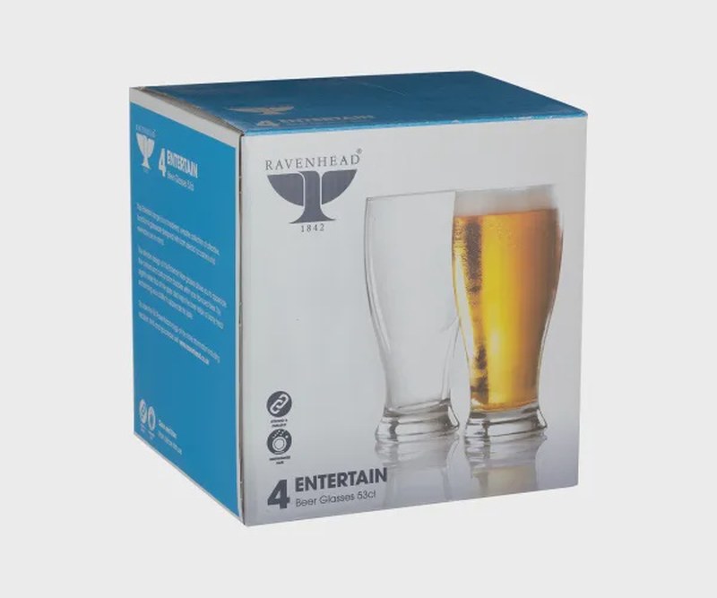 Entertain Set Of 4 Beer Glasses 53cl