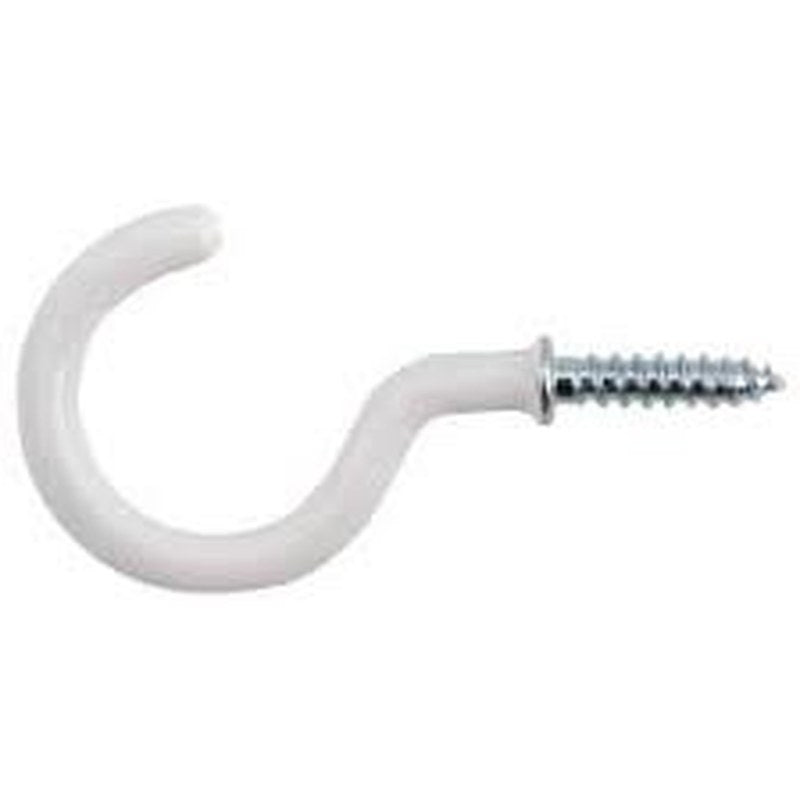 40cm White Plastic Coated Cup Hook