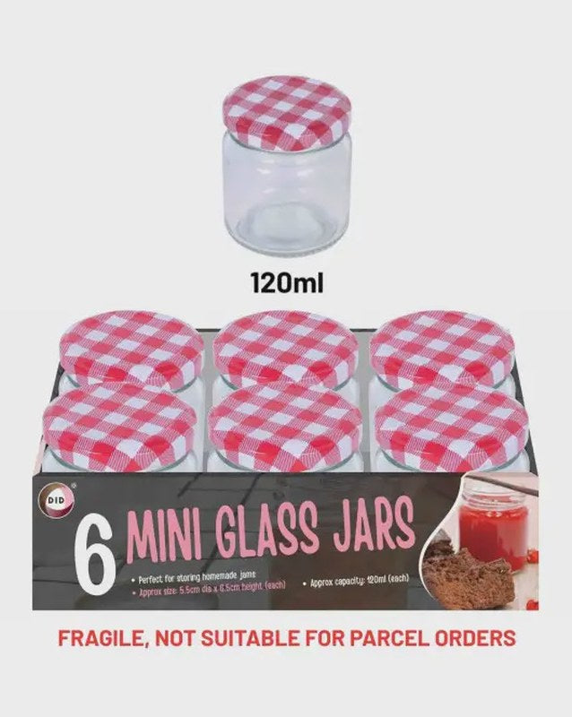 6pc 120ml Mini Glass Jars