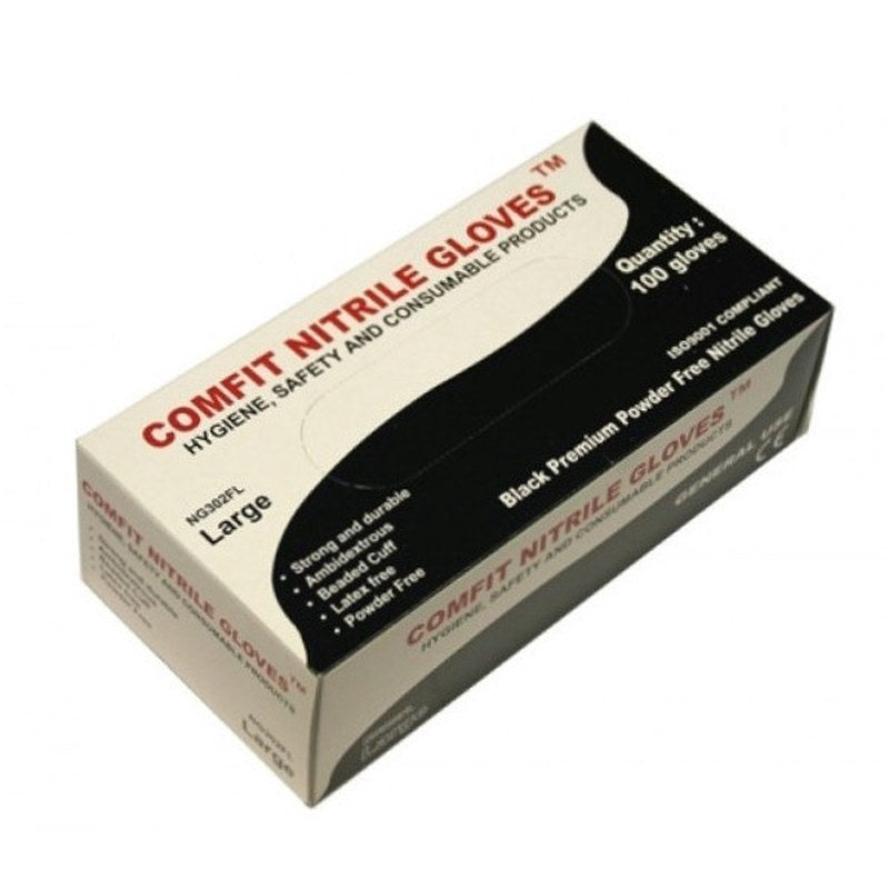 Comfit Nitrile Gloves - Large Black