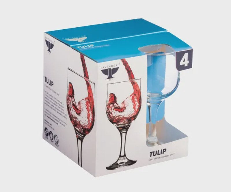 Tulip Set Of 4 Red Wine Glasses 24cl