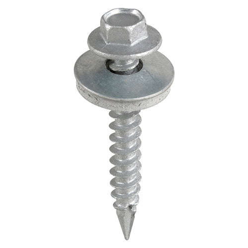 TIMCO Slash Point Sheet Metal to Timber Screws Exterior Silver with EPDM Washer - 6.3 x — Bag
