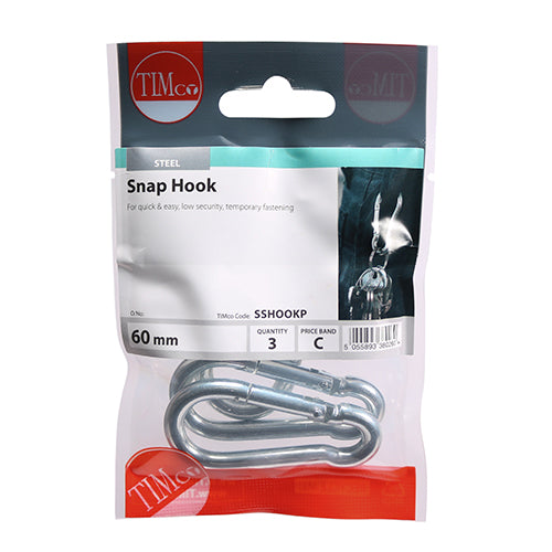 TIMCO Snap Hooks - Aluminium - 47mm
