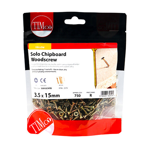 TIMCO Solo Countersunk Gold Woodscrews — Bag