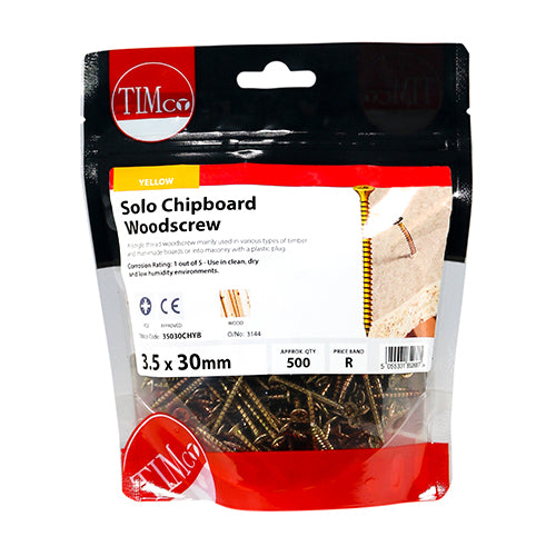 TIMCO Solo Countersunk Gold Woodscrews — Bag