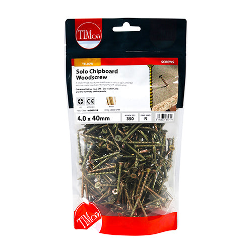TIMCO Solo Countersunk Gold Woodscrews — Bag