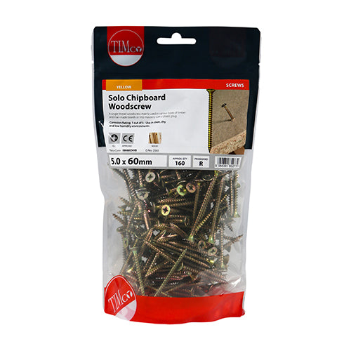 TIMCO Solo Countersunk Gold Woodscrews — Bag