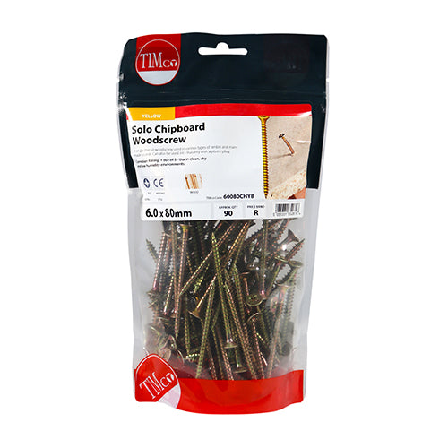 TIMCO Solo Countersunk Gold Woodscrews — Bag