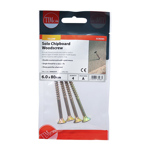 TIMCO Solo Countersunk Gold Woodscrews — Trade Pack